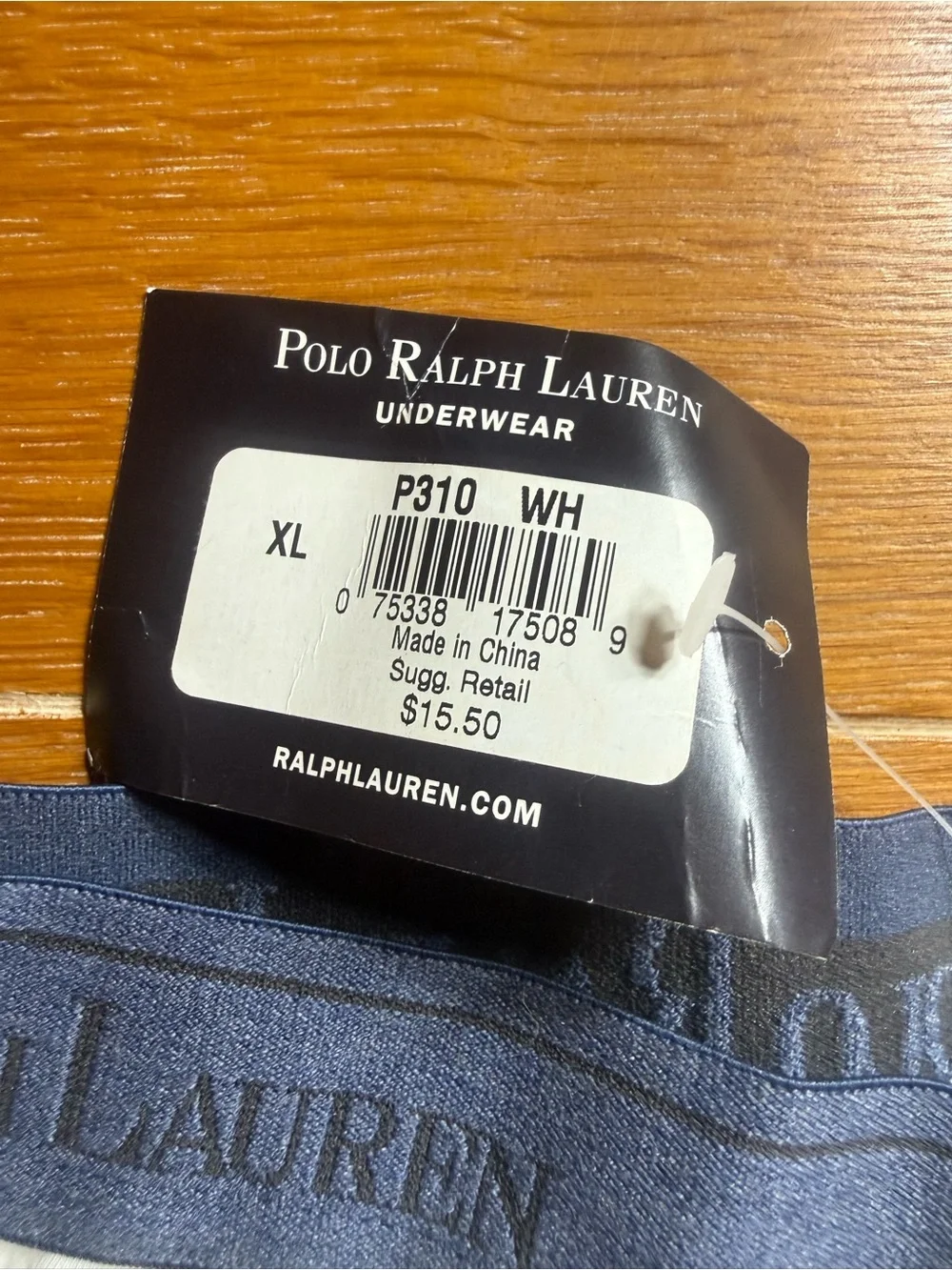Men’s Polo Ralph Lauren White Briefs with Navy Trim XL